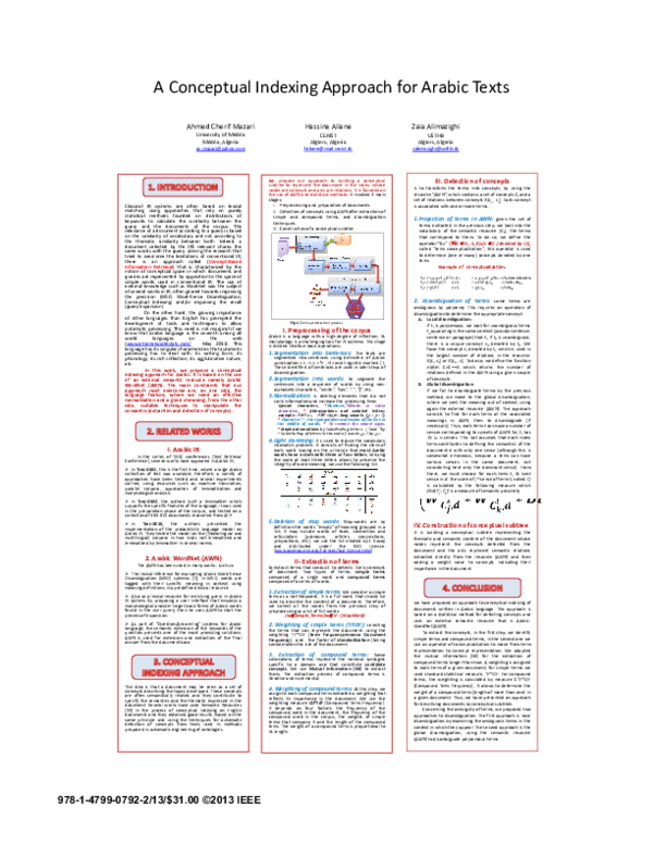 (PDF) A conceptual indexing approach for Arabic texts