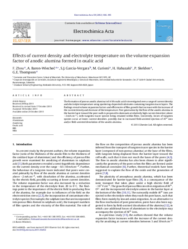 (PDF) Effects of current density and electrolyte temperature on the ...