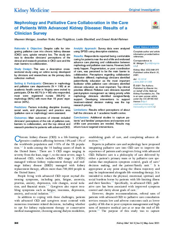 (PDF) Nephrology and Palliative Care Collaboration in the Care of ...