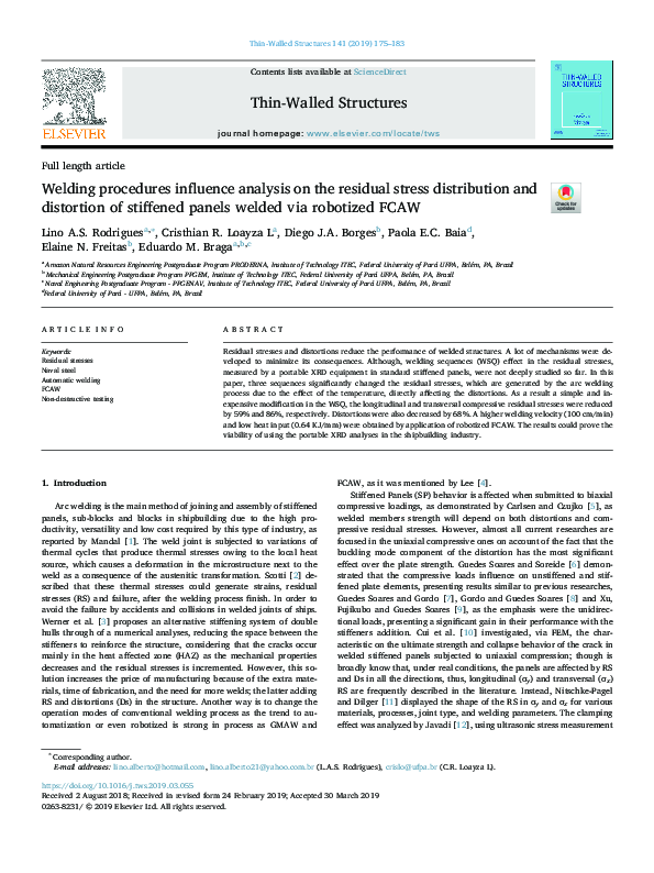 (PDF) Welding procedures influence analysis on the residual stress ...