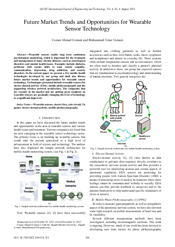 (PDF) Future Market Trends and Opportunities for Wearable Sensor Technology