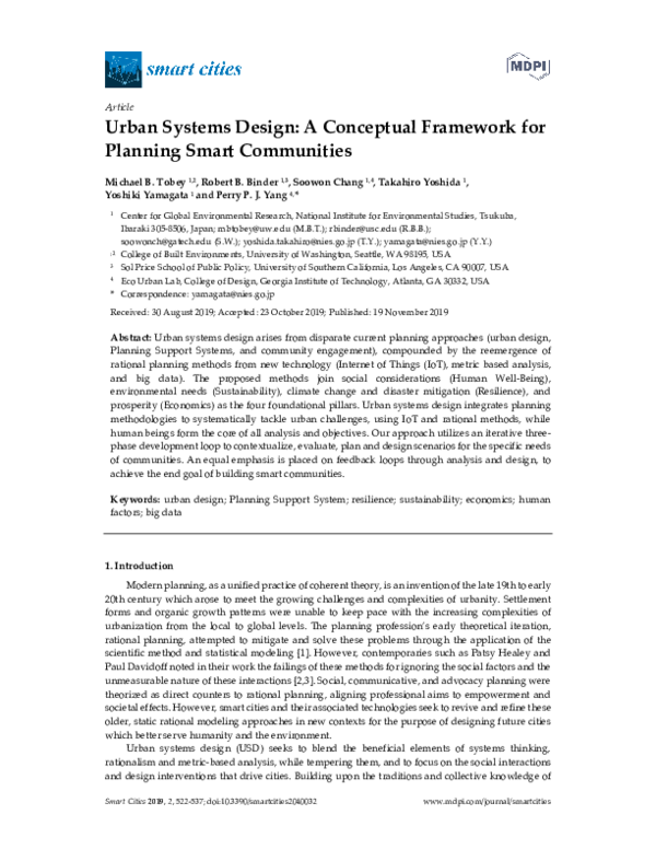 (PDF) Urban Systems Design: A Conceptual Framework for Planning Smart ...