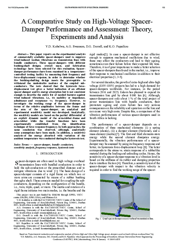 (PDF) A Comparative Study on High-Voltage Spacer-Damper Performance and ...