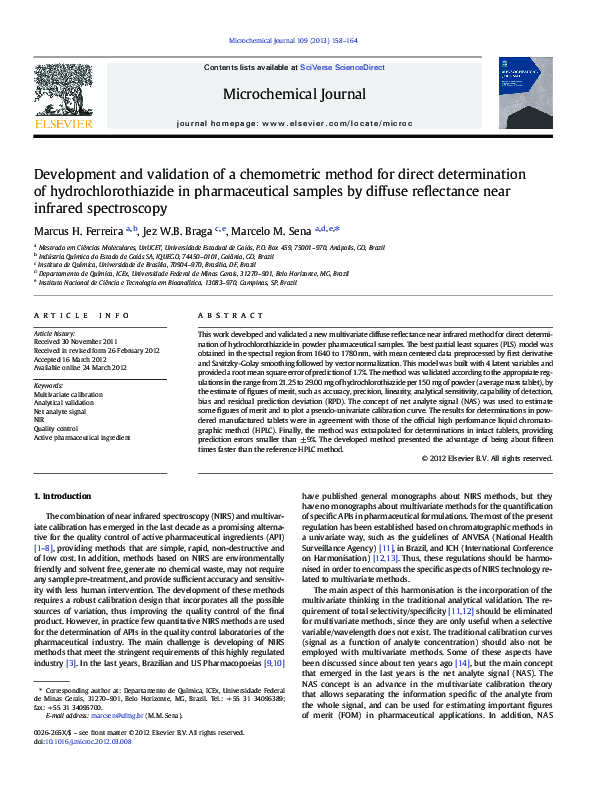 (PDF) Development and validation of a chemometric method for direct ...