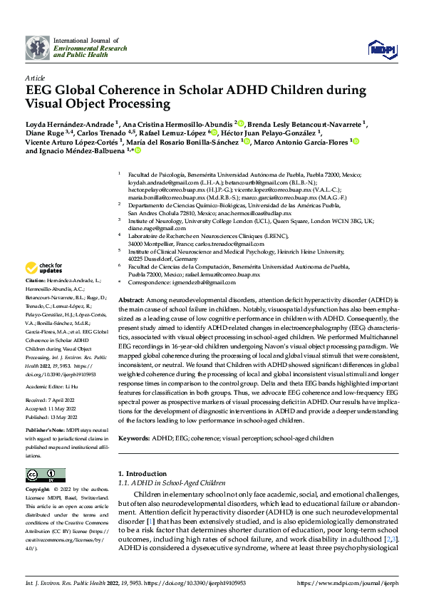 (PDF) EEG Global Coherence in Scholar ADHD Children during Visual ...