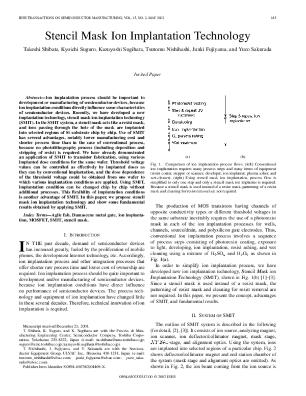 (PDF) Stencil mask ion implantation technology