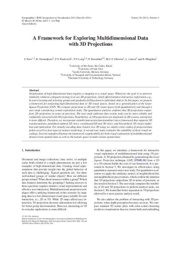 (PDF) A Framework for Exploring Multidimensional Data with 3D Projections