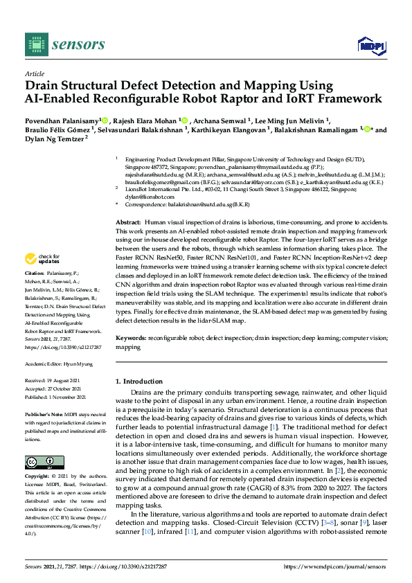(PDF) Drain Structural Defect Detection and Mapping Using AI-Enabled ...