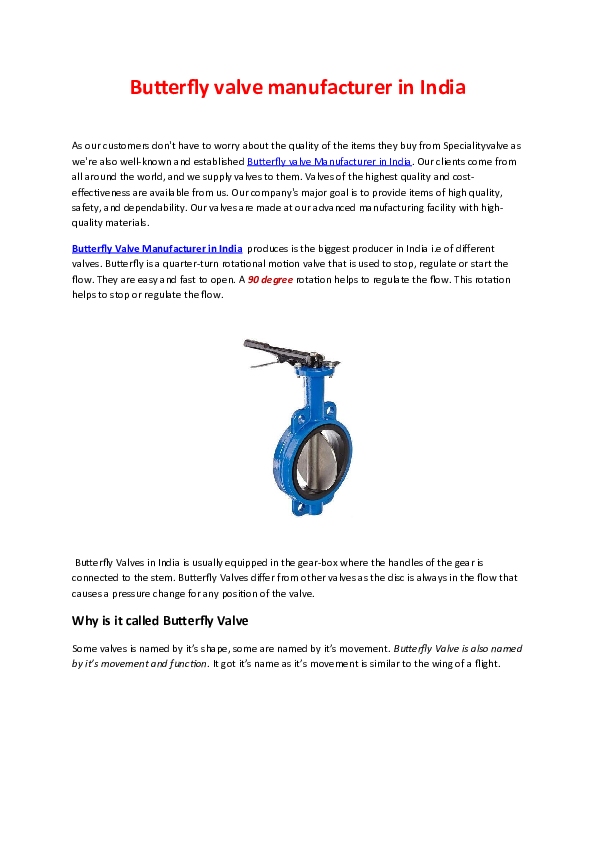 (DOC) Butterfly valve manufacturer in India Huma Parveen Academia.edu