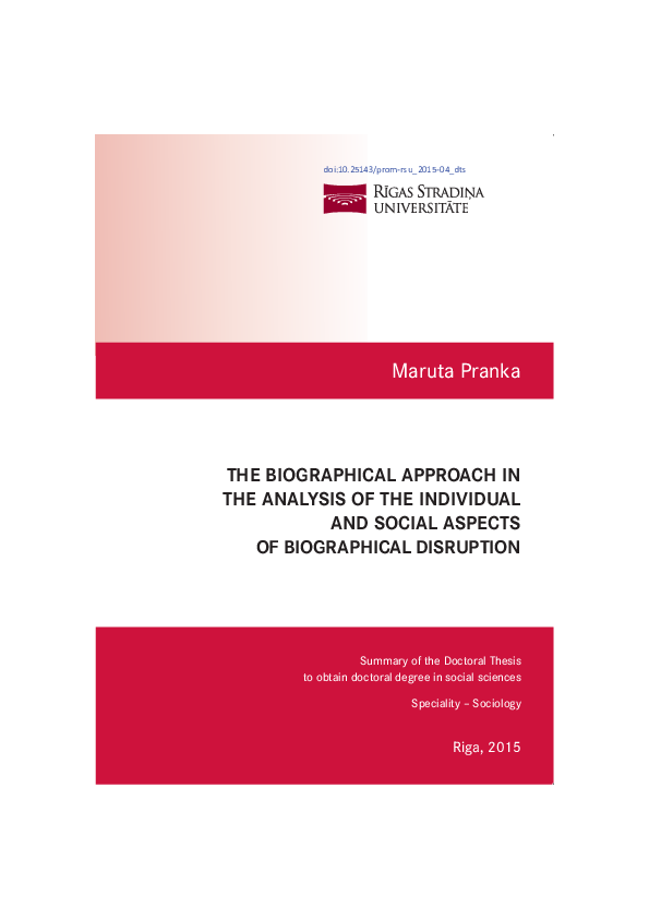 (PDF) The Biographical Approach in the Analysis of the Individual and ...