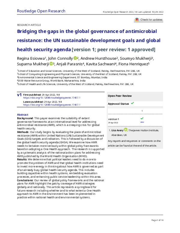(PDF) Bridging the gaps in the global governance of antimicrobial ...
