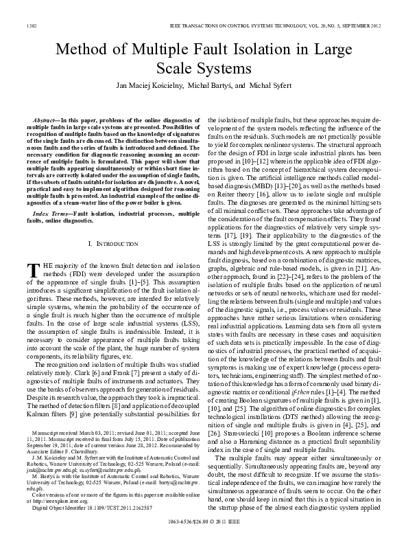 (PDF) Method of Multiple Fault Isolation in Large Scale Systems