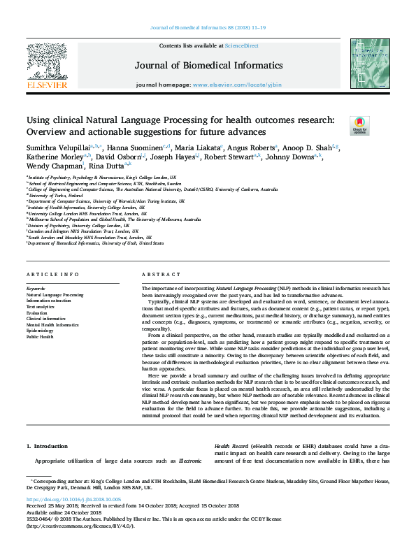 (PDF) Using clinical Natural Language Processing for health outcomes ...