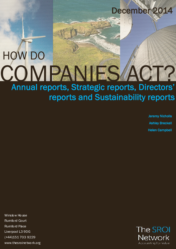 (PDF) How Do Companies Act? Annual reports, Strategic reports, Director ...