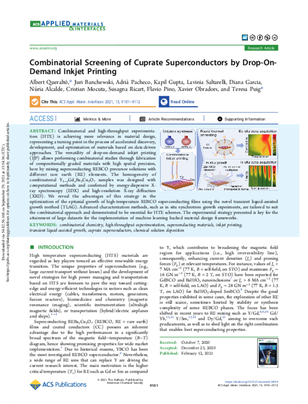 (PDF) Combinatorial Screening of Cuprate Superconductors by Drop-On ...