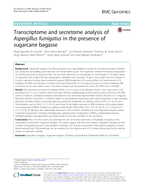 (PDF) Transcriptome and secretome analysis of Aspergillus fumigatus in ...