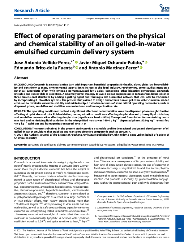 (PDF) Effect of operating parameters on the physical and chemical ...