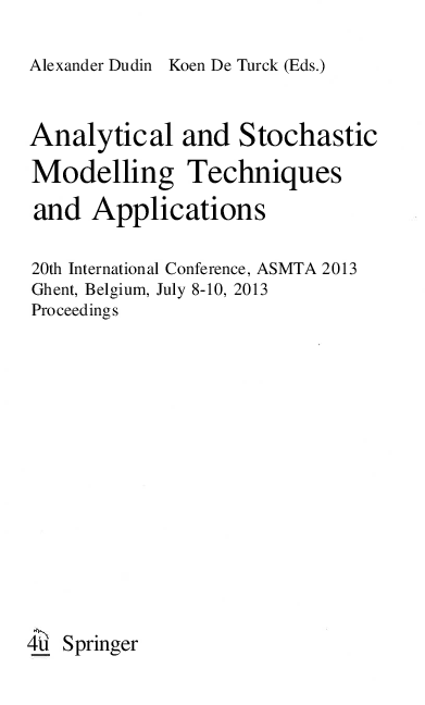 (PDF) Analytical and Stochastic Modeling Techniques and Applications