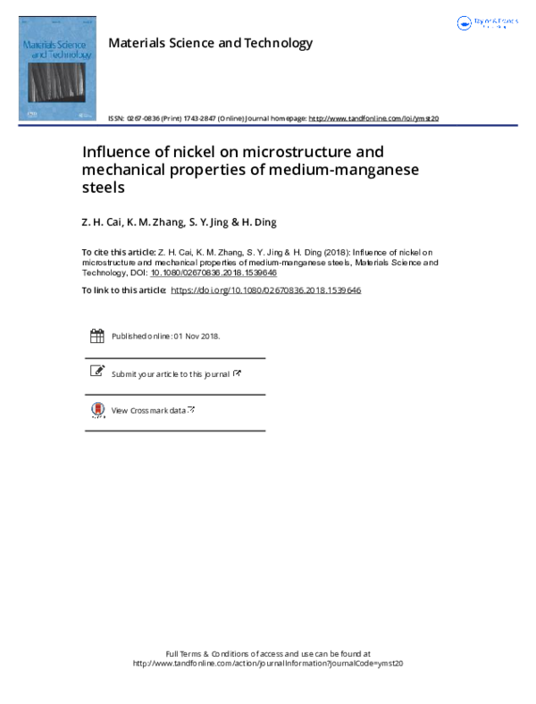 (PDF) Influence of nickel on microstructure and mechanical properties ...