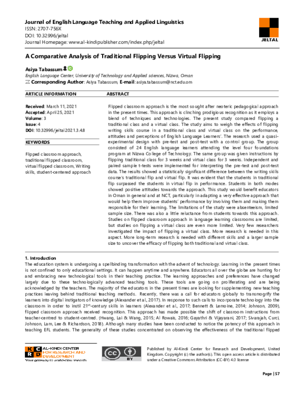 (PDF) A Comparative Analysis of Traditional Flipping Versus Virtual ...