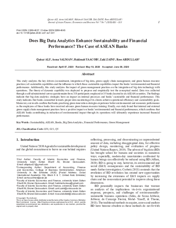 (PDF) Does Big Data Analytics Enhance Sustainability and Financial ...