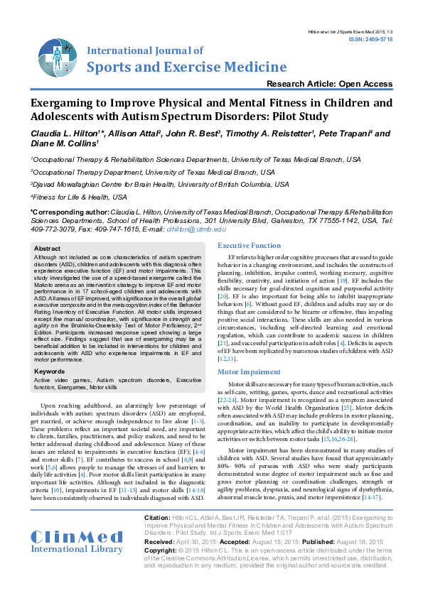 (PDF) Exergaming to Improve Physical and Mental Fitness in Children and ...