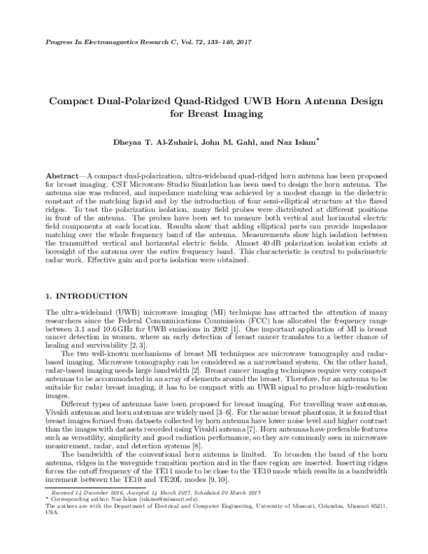 (PDF) Compact Dual-Polarized Quad-Ridged Uwb Horn Antenna Design for ...