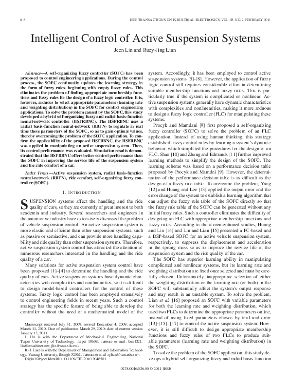 (PDF) Intelligent Control of Active Suspension Systems