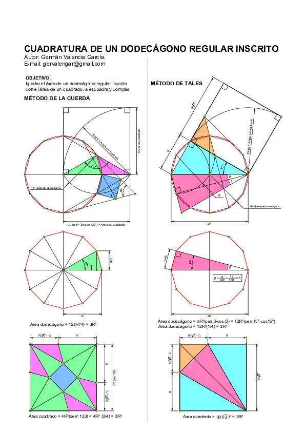 (PDF) Cuadratura de un dodecágono regular inscrito. Germán Valencia García Academia.edu (PDF) Cuadratura de un dodecágono regular inscrito. Germán Valencia García Academia.edu