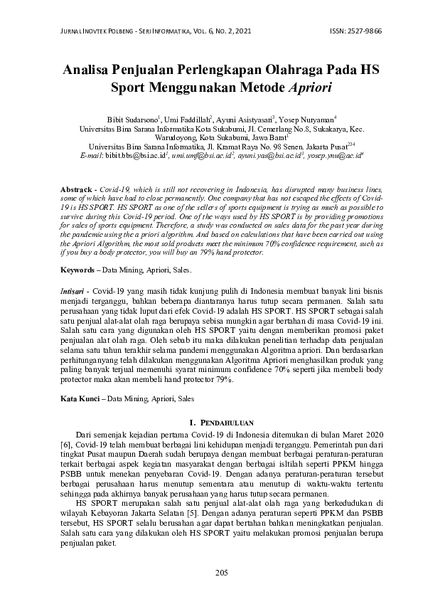 Analisis Faktor-Faktor yang Mempengaruhi Penjualan Perlengkapan Toko Olahraga Online: Studi Kasus pada [Nama Toko Olahraga Online]