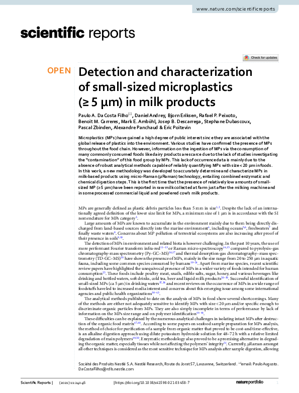 (PDF) Detection and characterization of small-sized microplastics (≥ 5 ...