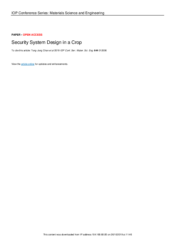 (PDF) Security System Design in a Crop