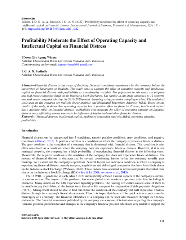 (PDF) Profitability moderate the effect of operating capacity and ...