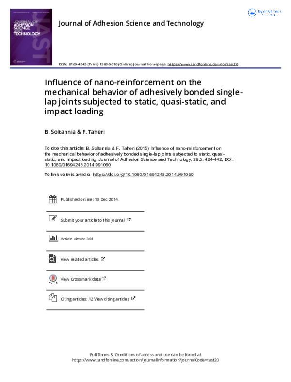 (PDF) Influence of nano-reinforcement on the mechanical behavior of ...