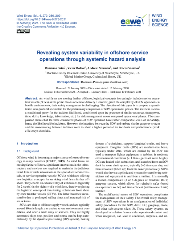 (PDF) Revealing system variability in offshore service operations ...