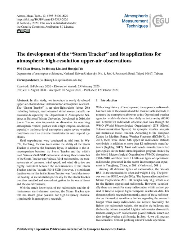 (PDF) The Development of the Storm Tracker and its Applications for ...