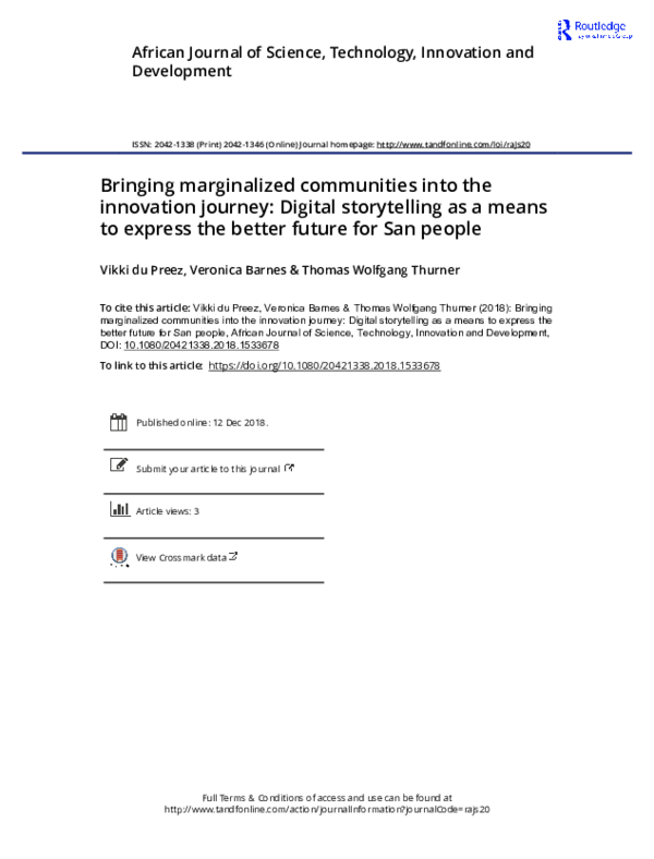 (PDF) Bringing marginalized communities into the innovation journey ...