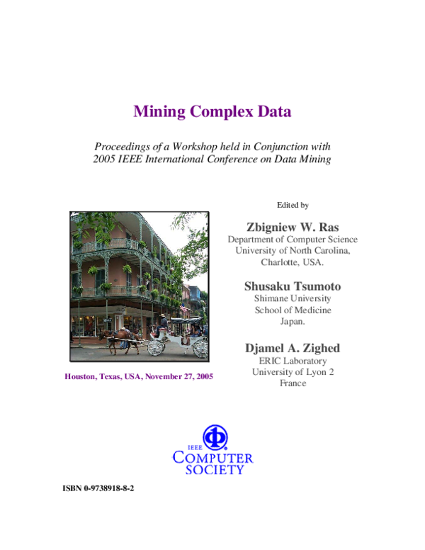 (PDF) Mining Complex Data Djamel Zighed Academia.edu