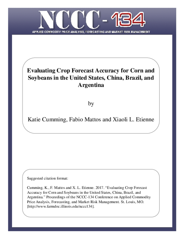 (PDF) Evaluating Crop Forecast Accuracy for Corn and Soybeans in the ...