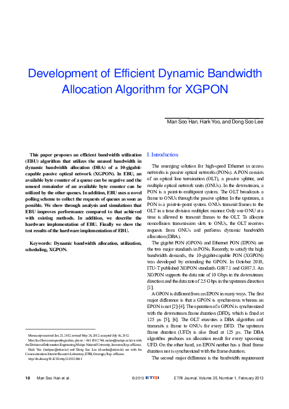 (PDF) Development of Efficient Dynamic Bandwidth Allocation Algorithm ...