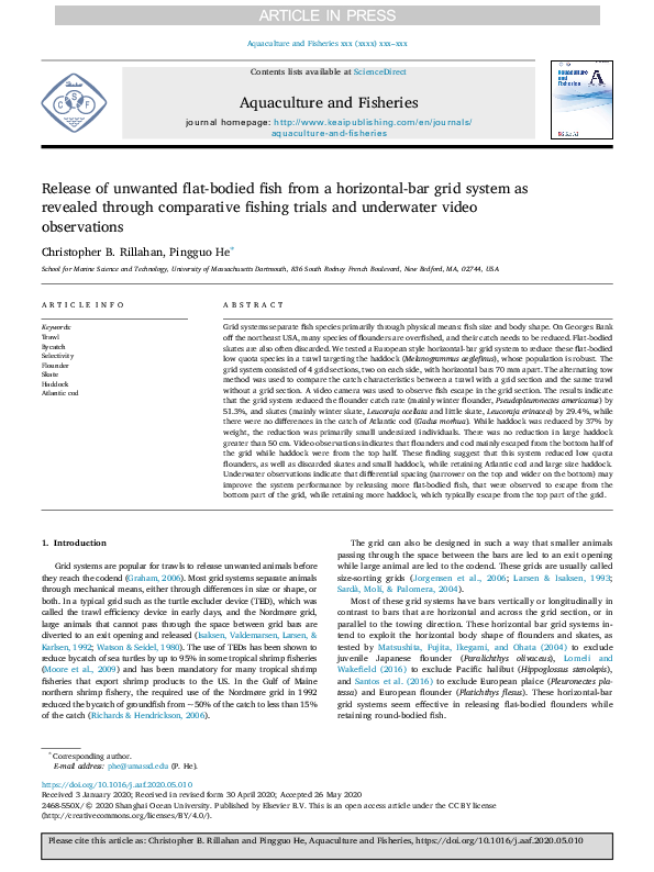 (PDF) Release of unwanted flat-bodied fish from a horizontal-bar grid ...