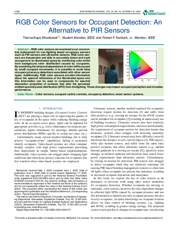 (PDF) RGB Color Sensors for Occupant Detection: An Alternative to PIR ...
