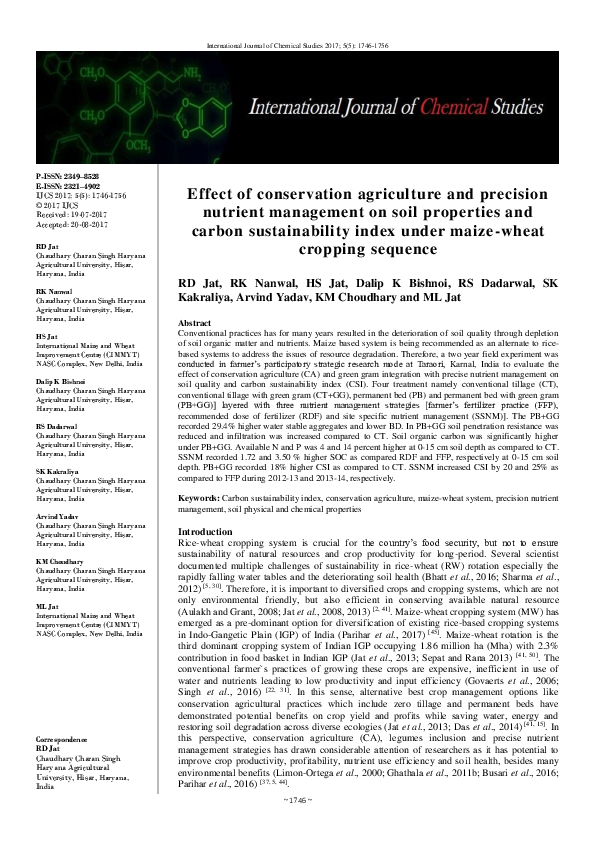 (PDF) Effect of conservation agriculture and precision nutrient ...