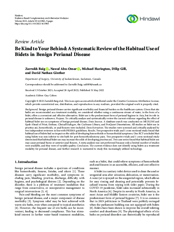(PDF) Be Kind to Your Behind: A Systematic Review of the Habitual Use ...