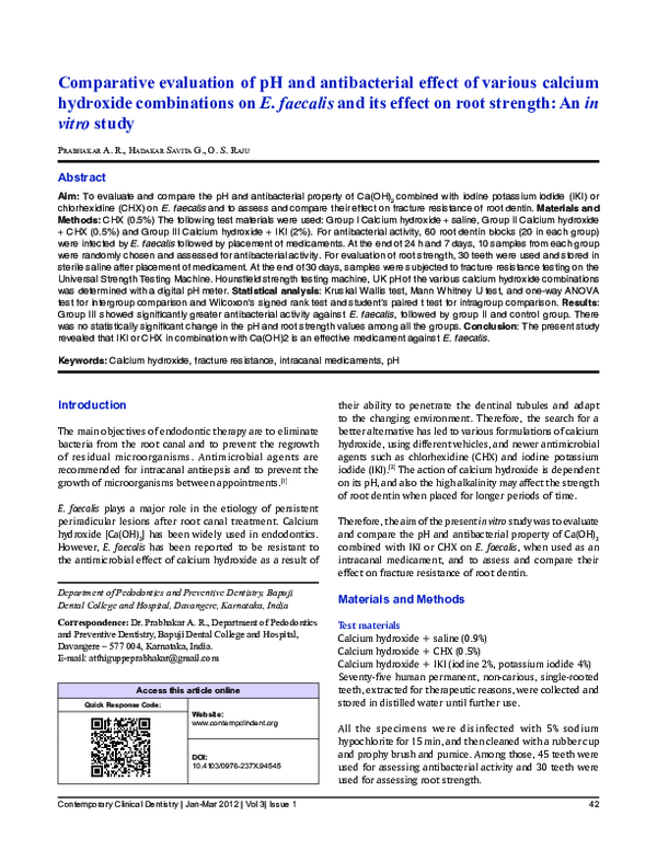 (PDF) Comparative evaluation of pH and antibacterial effect of various ...