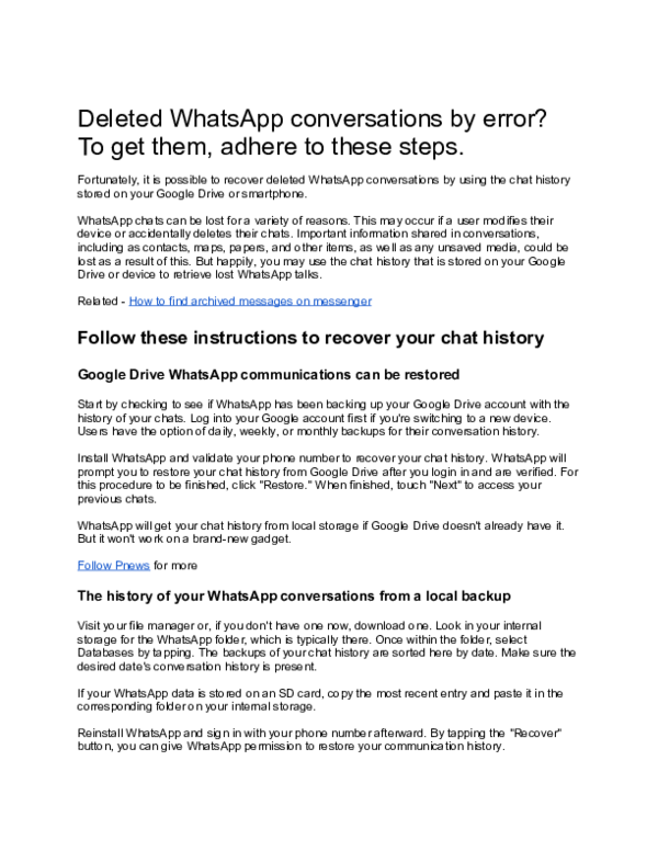 (DOC) Deleted Whats App conversations by error | Pnews Blogs - Academia.edu