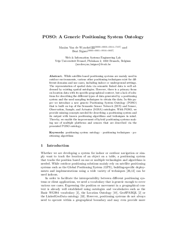 (PDF) POSO: A Generic Positioning System Ontology