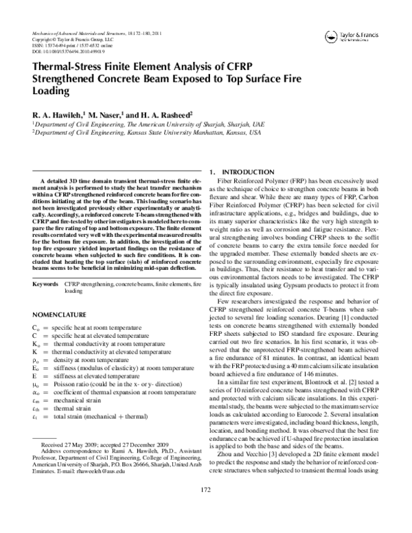 (PDF) Thermal-Stress Finite Element Analysis of CFRP Strengthened ...