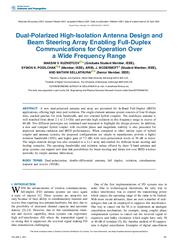 (PDF) Dual-Polarized High-Isolation Antenna Design and Beam Steering ...