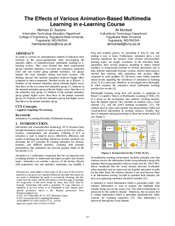 (PDF) The Effects of Various Animation-Based Multimedia Learning in e ...